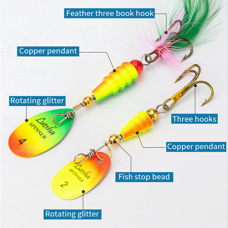 LUSHAZER 5 pçs/lote Spinner Is - Fishing Hook Treble avaliação e preço